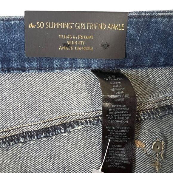 Chicos So Slimming Girlfriend Slim Leg Ankle Jeans chicos 2.5 embroidered jeans - Picture 11 of 16